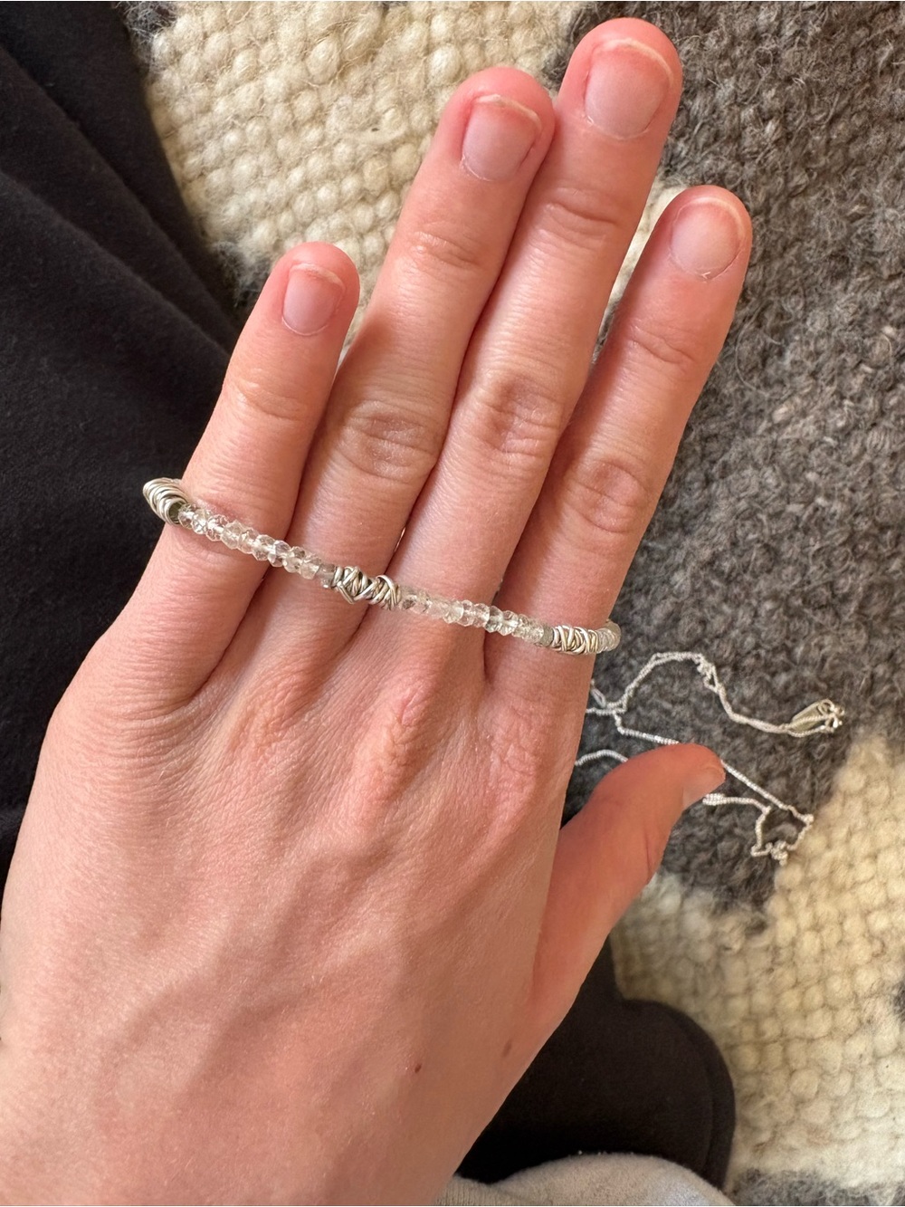 Sterling Silver and Aquamarine Womens Bracelet